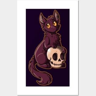 Skull Cat Posters and Art